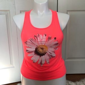 Charlotte Russe tank top floral daisy coral